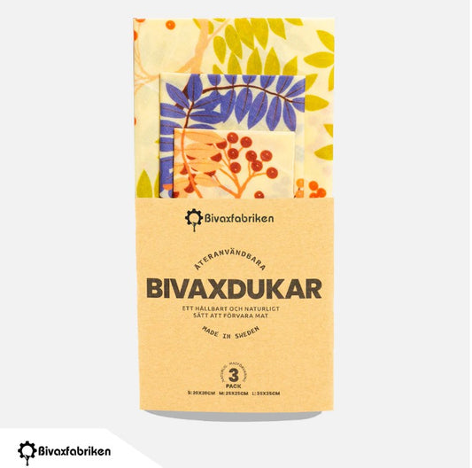 3-pack Rönnbär Bivaxdukar