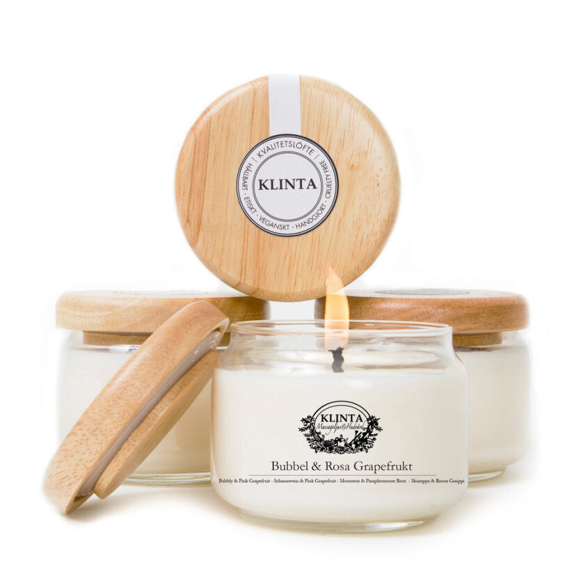 Scented Candle &amp; Massage Candle, Bubble &amp; Pink Grapefruit
