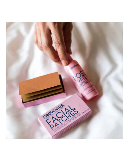 Frownies Paket för pannan - Ansiktsplåster & Rose Water Spray