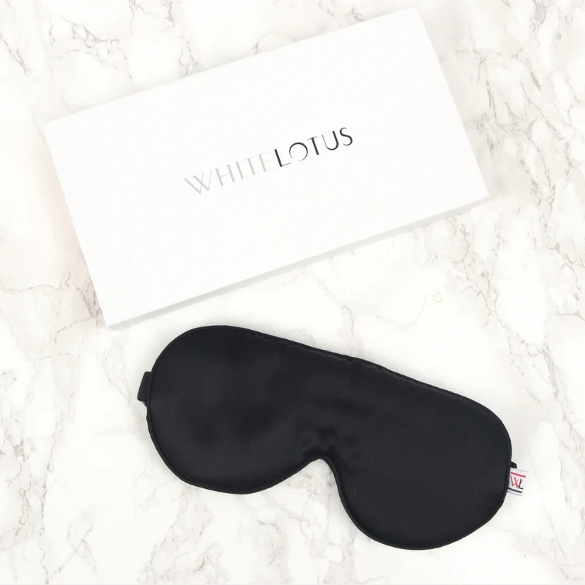 White Lotus Silkesögonmask – Svart