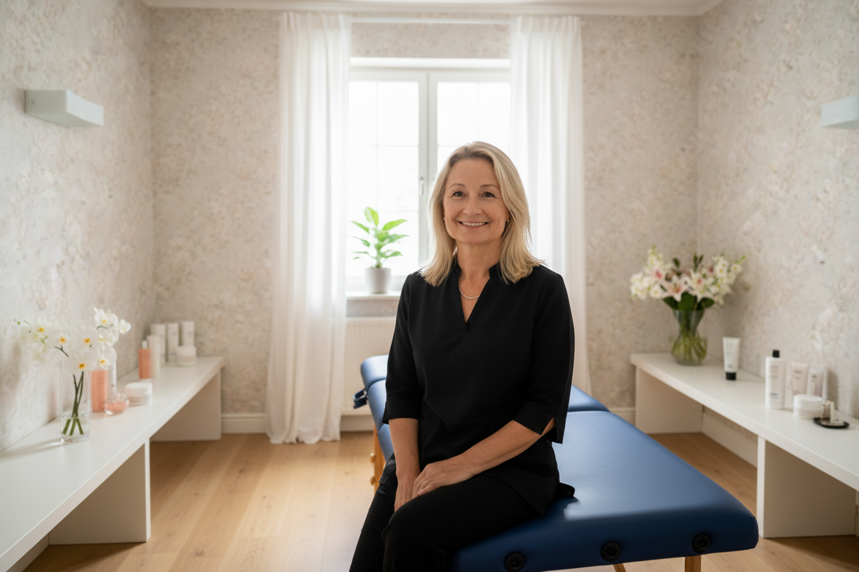 Anna på massagebänken - naturlig version