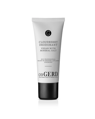 Cloudberry Deodorant 60 ml i vit tub med grå text mot vit bakgrund – c/o Gerd