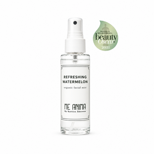 Refreshing Watermelon Organic Facial Mist från Me Animamot vit bakgrund.