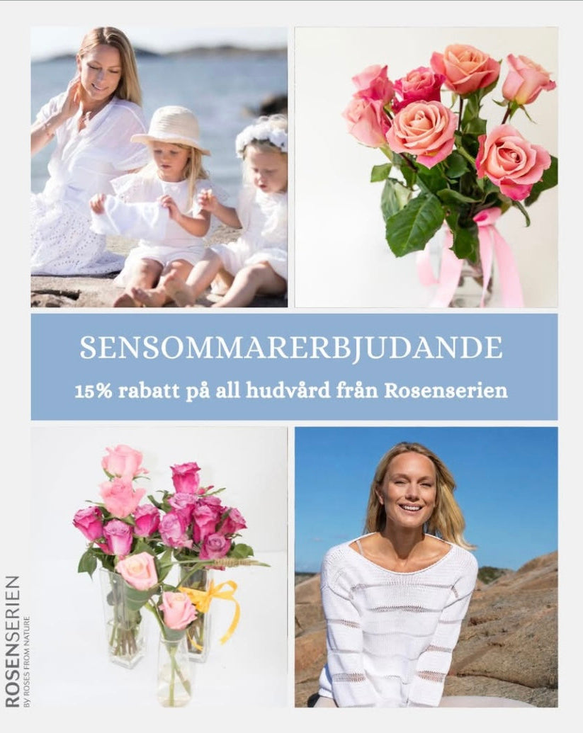 Rosenserien – sensommarerbjudande 15% rabatt på ekologisk hudvård