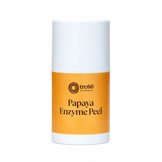 Tre60 Papaya Enzyme Peel – enzympeeling för ansiktet i orange och vit förpackning